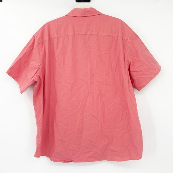 Untuckit Mens Casual Work Cotton Stretch Short Sleeve Button Up Shirt XXL Salmon - Picture 5 of 5